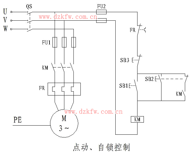 三菱plc点动 自锁控制编程实例,自锁梯形图实例