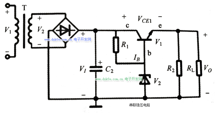 串联稳压二极管扩流电路