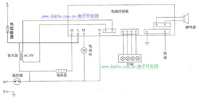 海尔DJ13B - S01型豆浆机电气原理图
